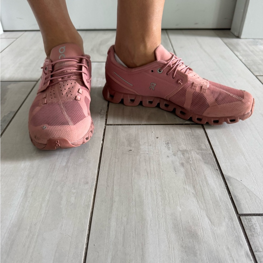 On Running Pink Athletic Shoes with Cushioned Support